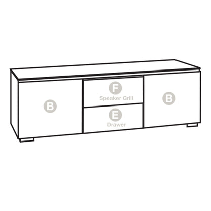 Salamander Chameleon Collection Barcelona 236 Triple AV Cabinet (Natural Walnut with White Glass Doors)
