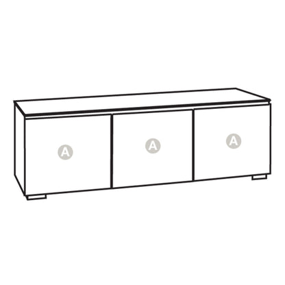 Salamander Chameleon Collection Barcelona 237 Triple AV Cabinet (Natural Walnut with Black Glass Doors)