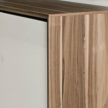 Salamander Chameleon Collection Barcelona 245 Quad AV Cabinet (Natural Walnut with Gloss White Doors)