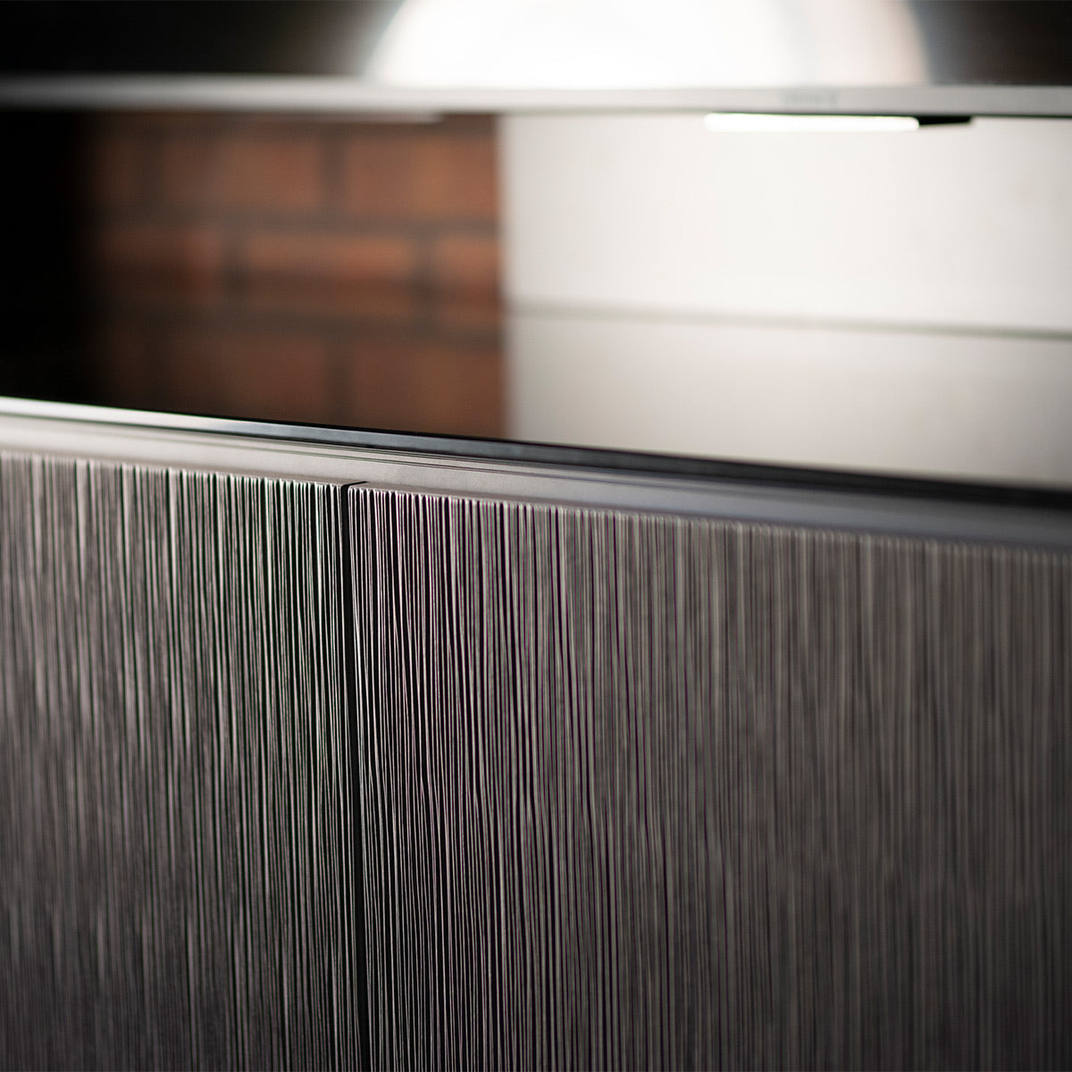 Salamander Chameleon Collection Seattle 345 Quad Speaker Integrated Cabinet (Gray Oak with Black Glass)
