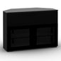 Salamander Chameleon Collection Oslo 329 Twin Speaker Integrated Corner Cabinet (Black Oak with Smoked Glass Doors & Black Glass Top)