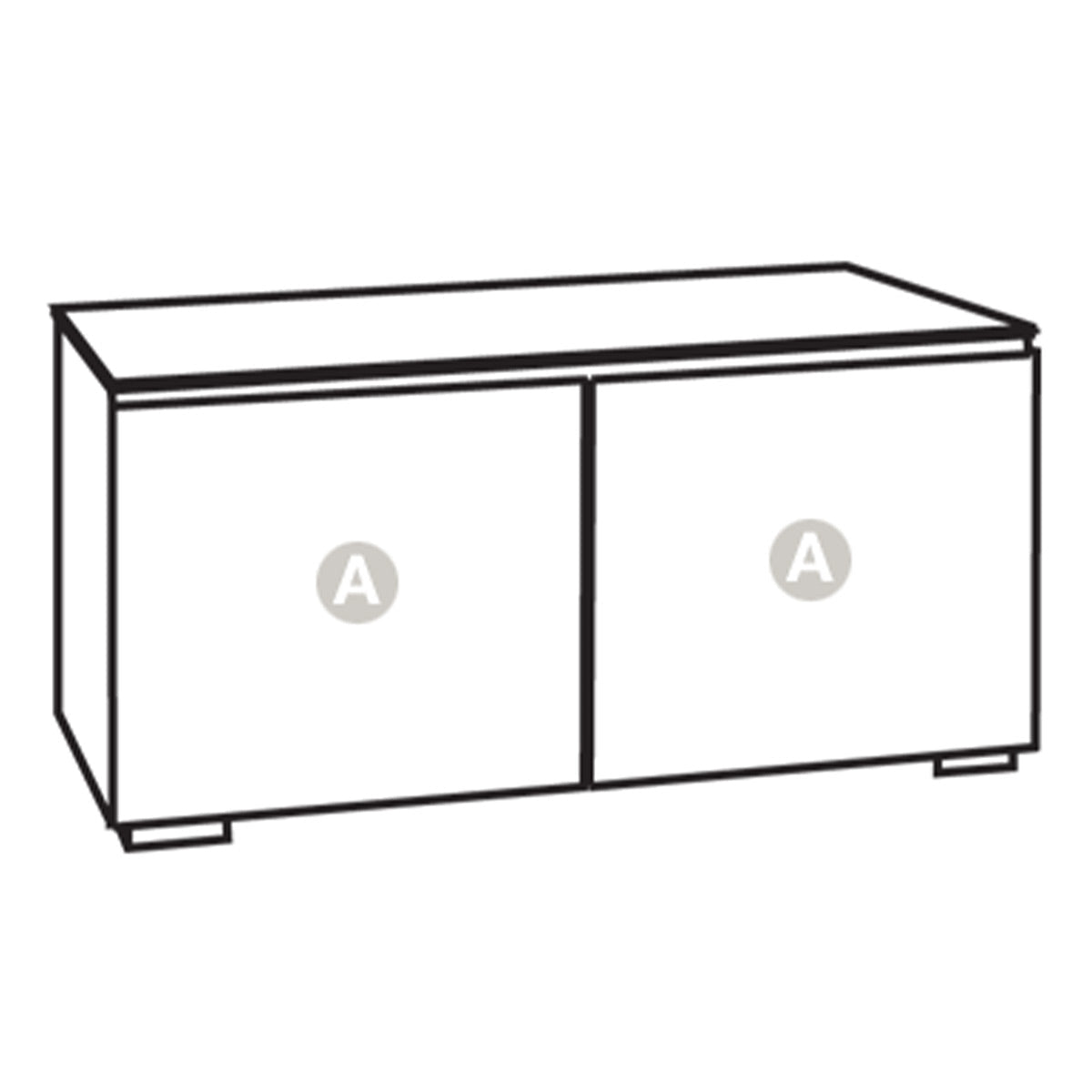 Salamander Chameleon Collection Denver 221 Twin AV Cabinet (Deep Textured Medium Walnut with Black Glass Top)