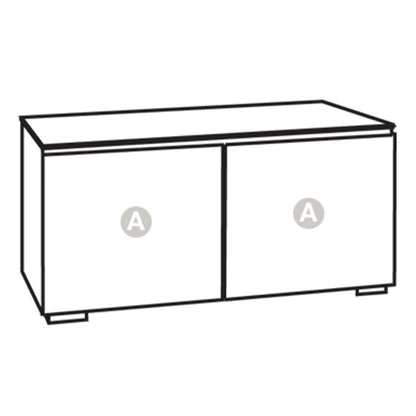 Salamander Chameleon Collection Denver 221 Twin AV Cabinet (Deep Textured Medium Walnut with Black Glass Top)