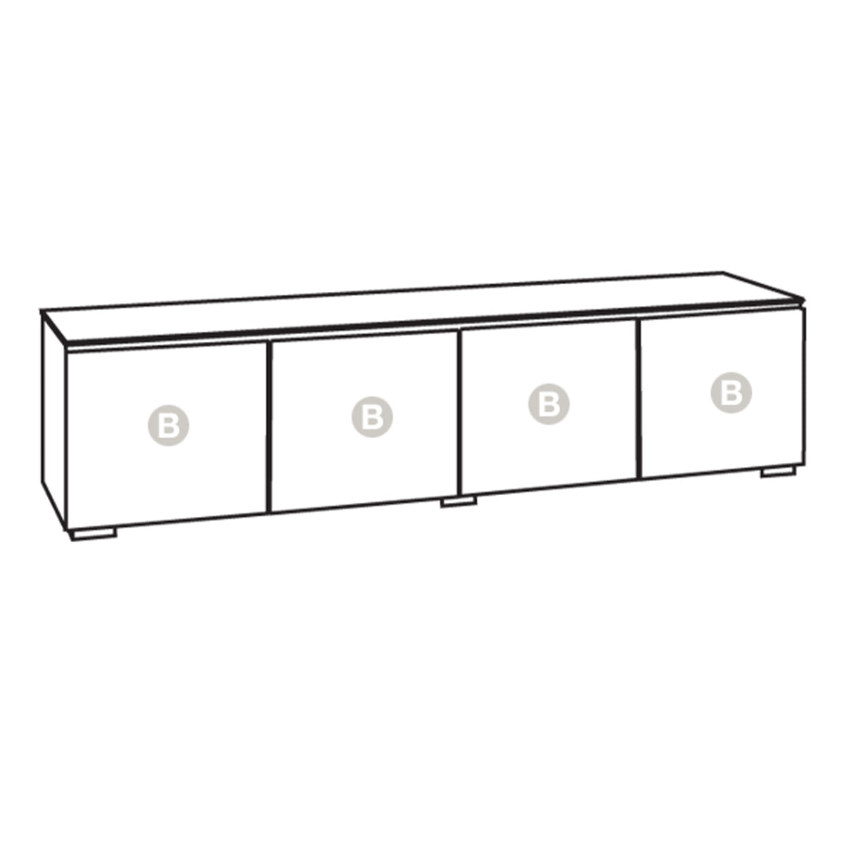 Salamander Chameleon Collection Denver 247 Quad AV Cabinet (Deep Textured Medium Walnut with Black Glass Top)