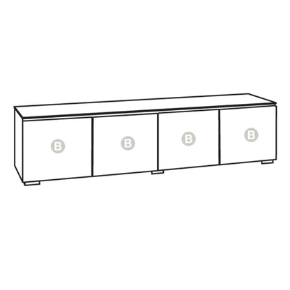 Salamander Chameleon Collection Denver 247 Quad AV Cabinet (Deep Textured Medium Walnut with Black Glass Top)