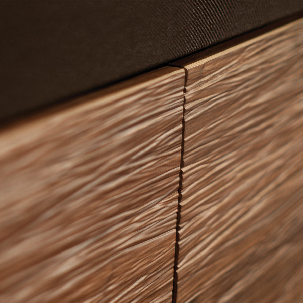 Salamander Chameleon Collection Denver 329 Twin Speaker Integrated Cabinet (Deep Textured Medium Walnut with Black Glass Top)