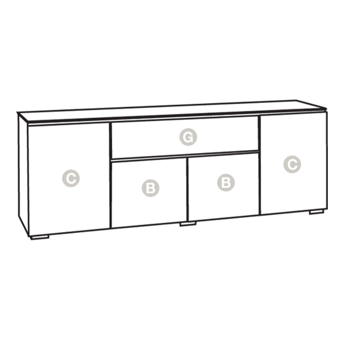 Salamander Chameleon Collection Denver 345 Quad Speaker Integrated Cabinet (Deep Textured Natural Oak with Black Glass Top)