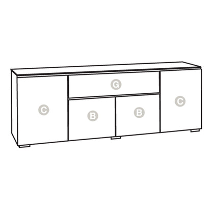 Salamander Chameleon Collection Denver 345 Quad Speaker Integrated Cabinet (Deep Textured Natural Oak with Black Glass Top)