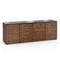 Salamander Chameleon Collection Denver 347 Quad AV Cabinet (Deep Textured Medium Walnut with Black Glass Top)