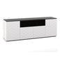 Salamander Chameleon Collection Milan 345 Quad Speaker Integrated Cabinet (Geometric White with Black Glass Top)