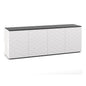 Salamander Chameleon Collection Milan 347 Quad AV Cabinet (Geometric White with Black Glass Top)