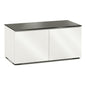 Salamander Chameleon Collection Miami 221 Twin AV Cabinet (High Gloss White with Black Glass Top)