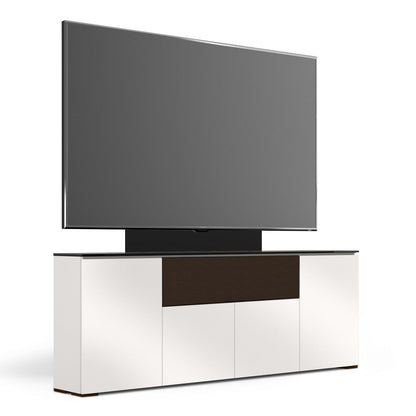 Salamander Chameleon Collection Miami 345 Quad Speaker Integrated Cabinet (High Gloss White with Black Glass Top)