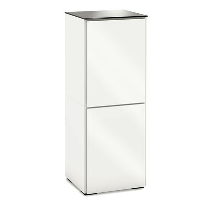 Salamander Chameleon Collection Miami 617 RM Single Pro Audio Rack (High Gloss White with Black Glass Top)