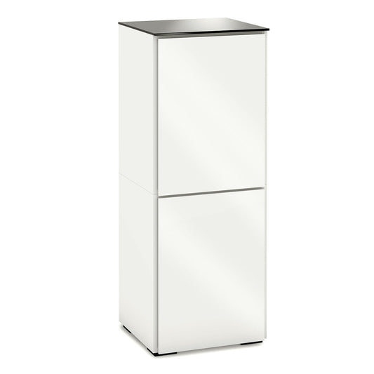 Salamander Chameleon Collection Miami 617 RM Single Pro Audio Rack (High Gloss White with Black Glass Top)