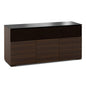 Salamander Chameleon Collection Zurich 339 Triple Speaker Integrated Cabinet (Horizontal Wood Pattern with Black Glass Top)