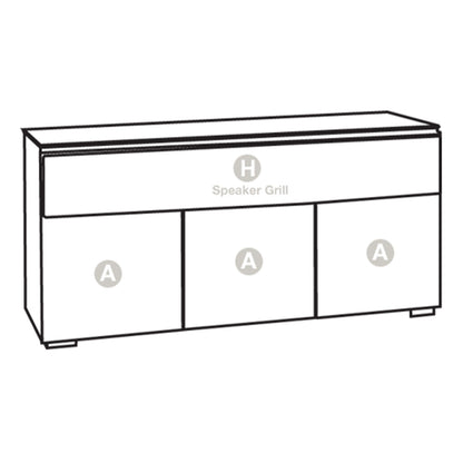 Salamander Chameleon Collection Zurich 339 Triple Speaker Integrated Cabinet (Horizontal Wood Pattern with Black Glass Top)