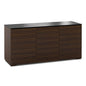 Salamander Chameleon Collection Zurich 337 Triple AV Cabinet (Horizontal Wood Pattern with Black Glass Top)