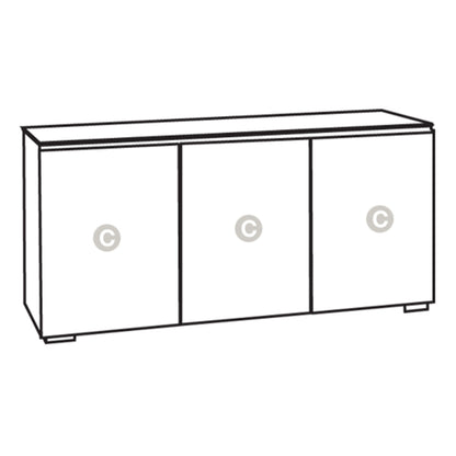 Salamander Chameleon Collection Zurich 337 Triple AV Cabinet (Horizontal Wood Pattern with Black Glass Top)
