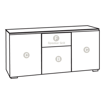 Salamander Chameleon Collection Zurich 336 Triple Speaker Integrated Cabinet (Horizontal Wood Pattern with Black Glass Top)