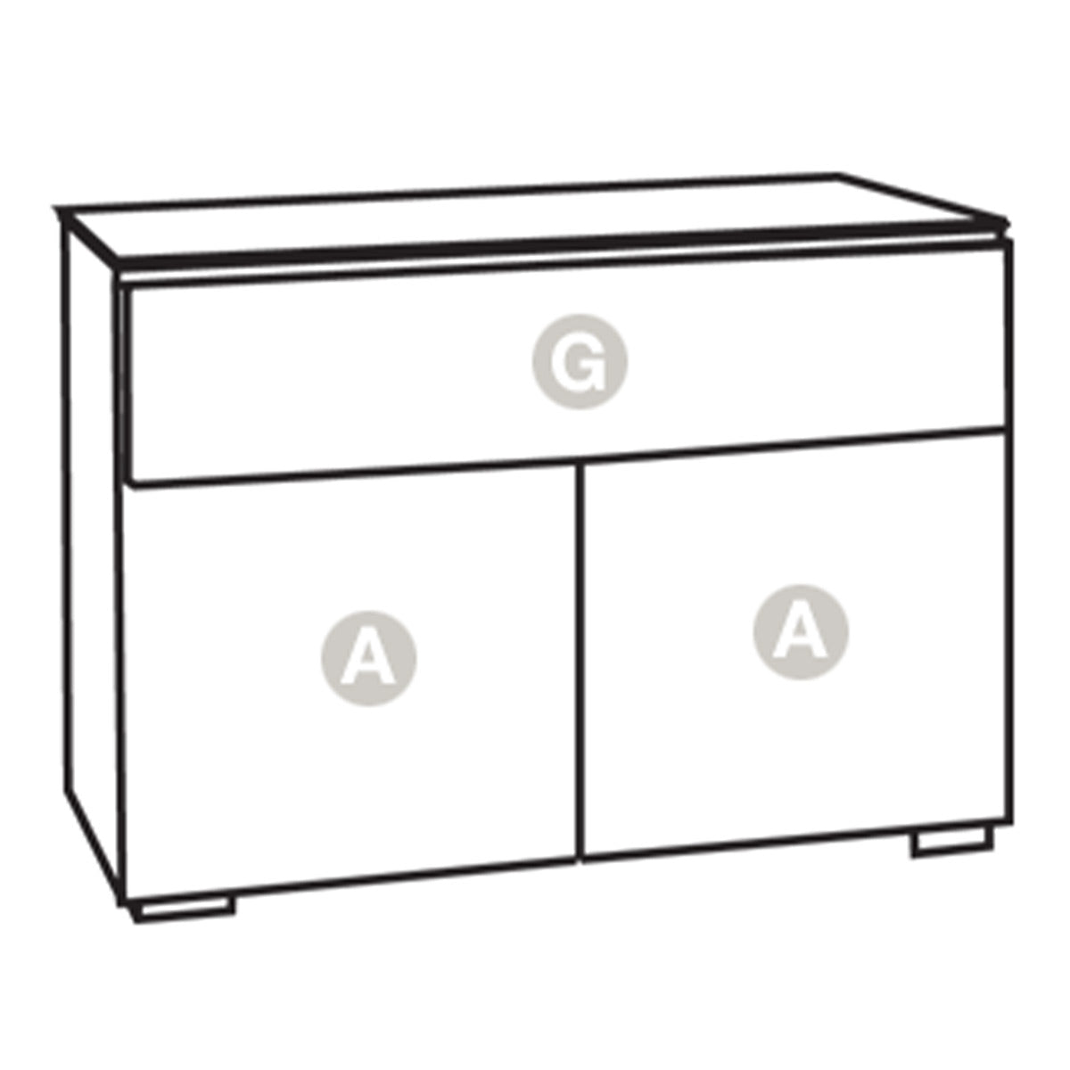 Salamander Chameleon Collection Zurich 329 Twin Speaker Integrated Cabinet (Horizontal Wood Pattern with Black Glass Top)