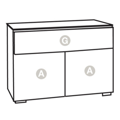 Salamander Chameleon Collection Zurich 329 Twin Speaker Integrated Cabinet (Horizontal Wood Pattern with Black Glass Top)