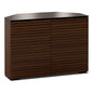 Salamander Chameleon Collection Zurich 323 Twin Corner AV Cabinet (Horizontal Wood Pattern with Black Glass Top)