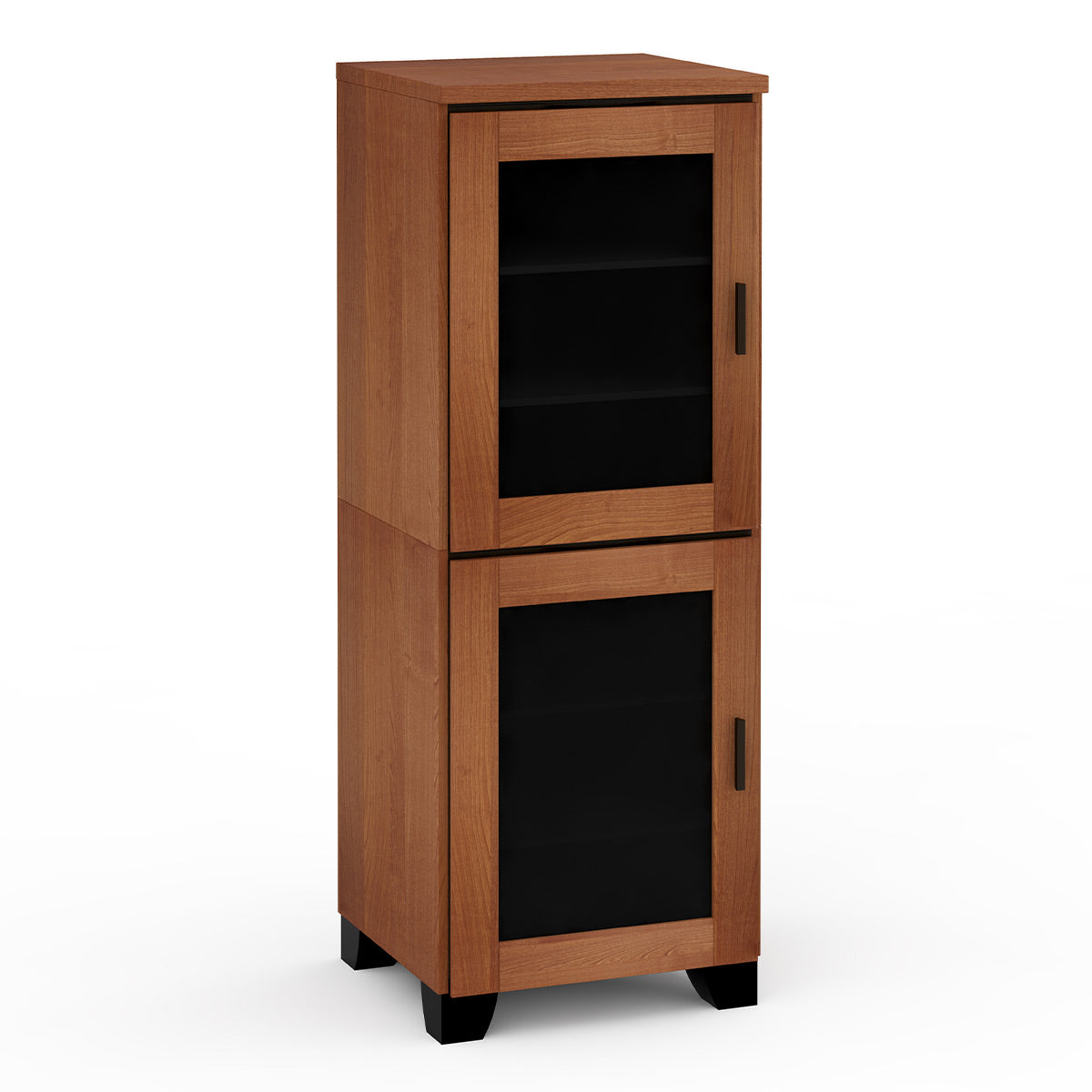 Salamander Chameleon Collection Elba 617 RM Single Pro Audio Rack (Wide Framed American Cherry Doors with Smoked Glass Inserts)
