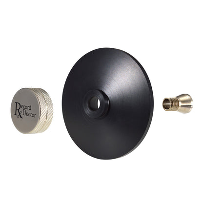 Record Doctor VI Record Cleaning Machine with RxLP Cleaning Solution - 20th Anniversary Edition (Gloss Black), Low Profile Record Clamp, and 12" Cork Turntable Slipmat