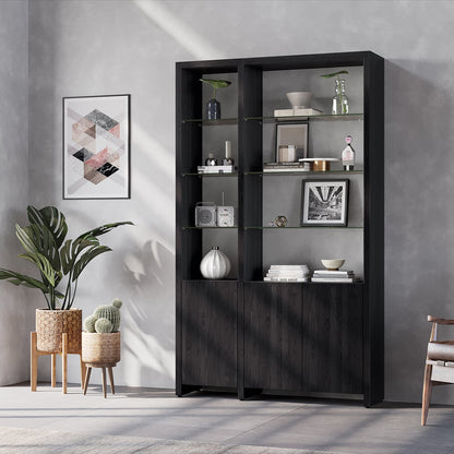 BDI Linea 580012 2 Shelf System 50" Wide (Charcoal Stained Ash)