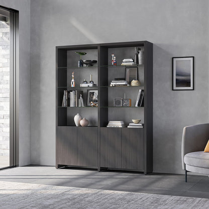 BDI Linea 580022 2 Shelf System 64" Wide (Charcoal Stained Ash)