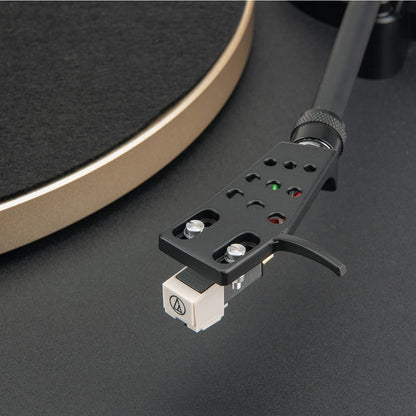 JBL Spinner BT Semi-Automatic Belt-Drive Turntable with Bluetooth 5.3 and Installed Audio Technica Cartridge (Black & Gold)